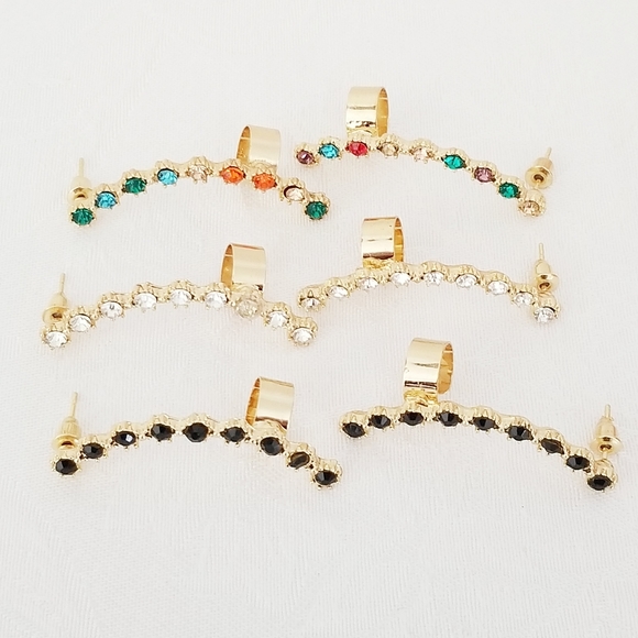 Multicolor Stackable Ear Pieces. 6 Pieces. New - Picture 3 of 7